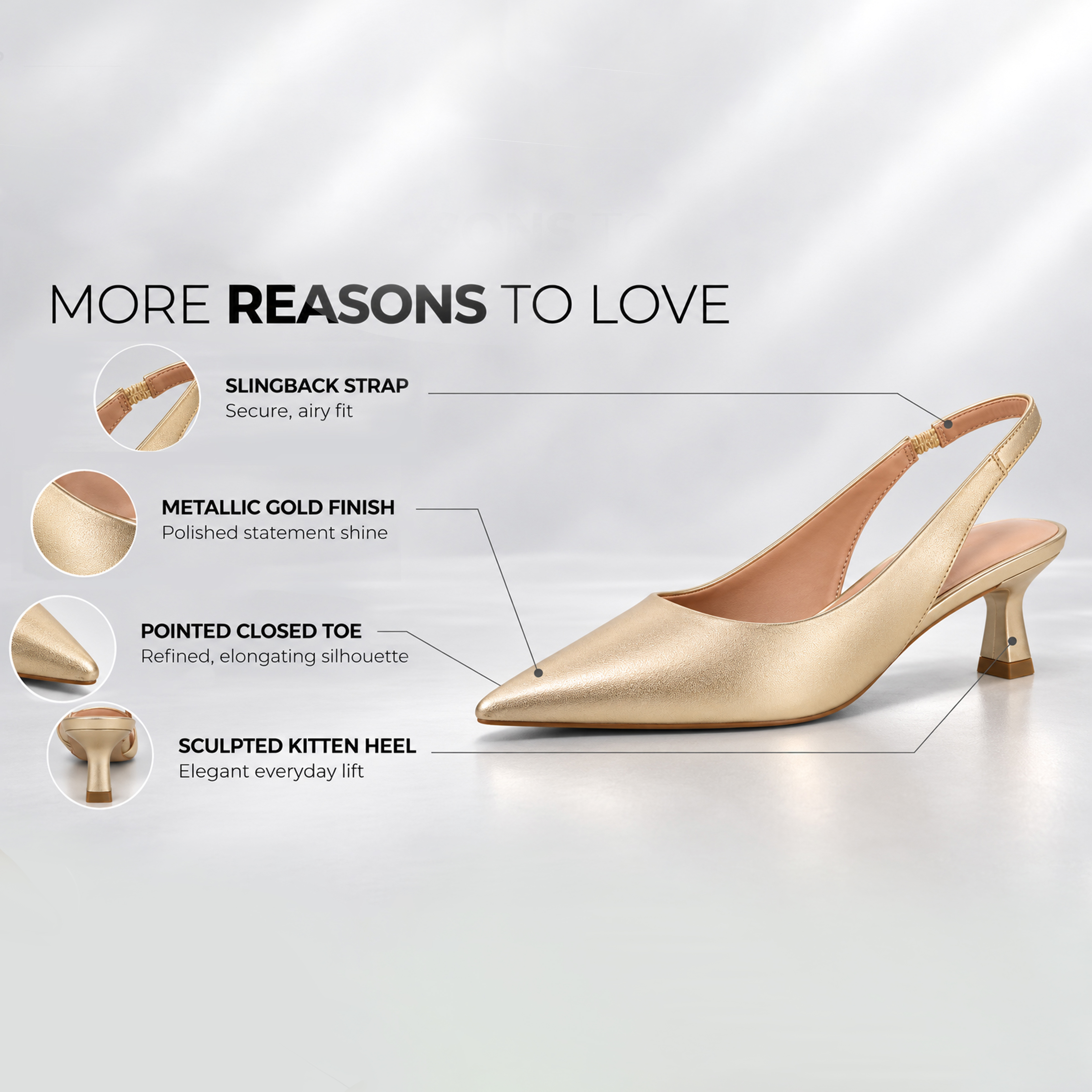 DARIAHH  GOLD Women Heels image number 3